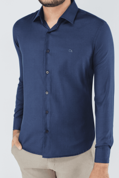 CAMISA SOCIAL OGOCHI MANGA LONGA CONFORTAVEL SLIM MAQUINETADA 0015200120004